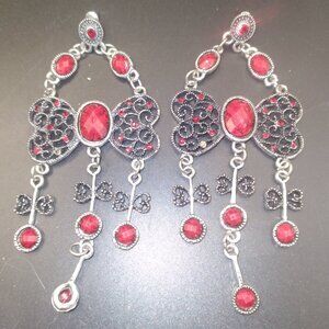 3 pairs silver & gold tone earrings Cross,Bows and Snakes